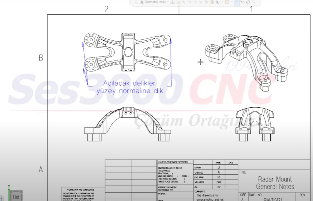 CAD Design’daki Ölçü Okları, Klavuz Çizgileri, Notlar ve Etiketler